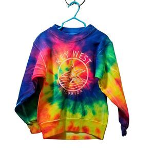Key West Florida Girls’ Tie Dye Crewneck Sweatshirt Size S (6-8) by Hanes